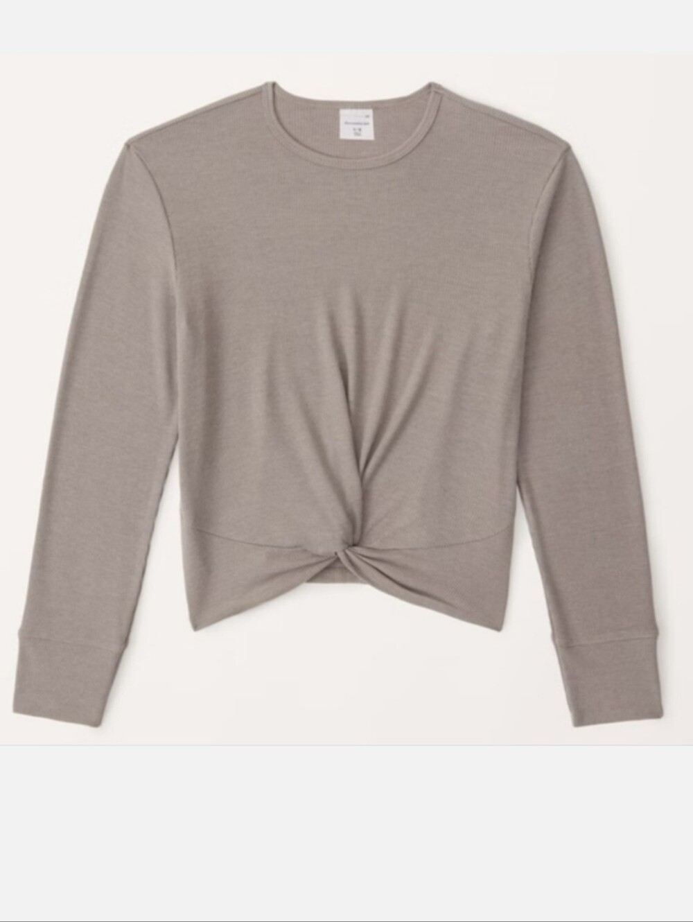 Abercrombie Kids Cozy Twist Rib Knit Top In Taupe 13/14